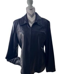 Marc New York Andrew Marc Vintage 1990s Black Leather Jacket – Size XL